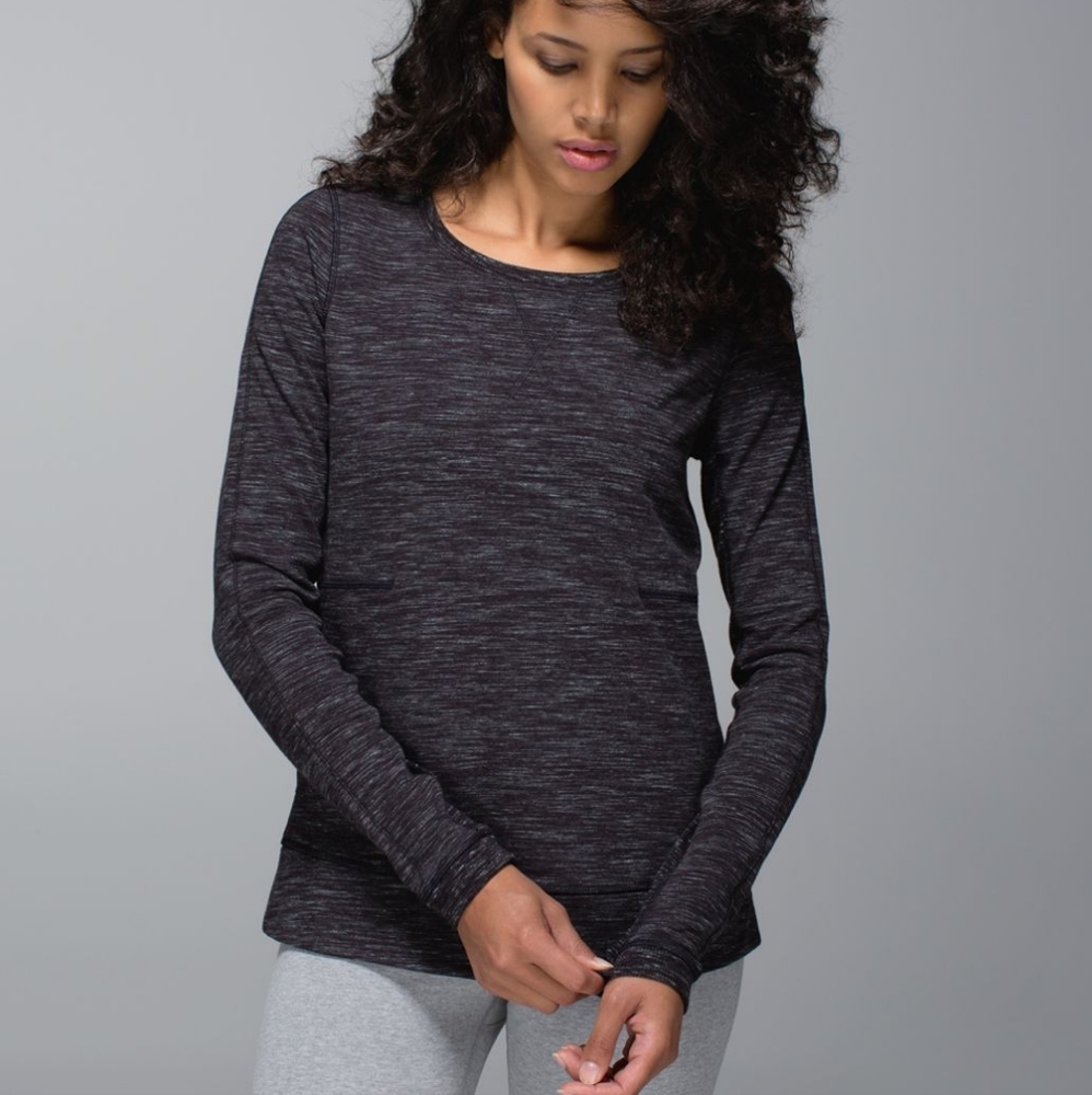 Lululemon Exhalation Pullover II Heathered Marled Black